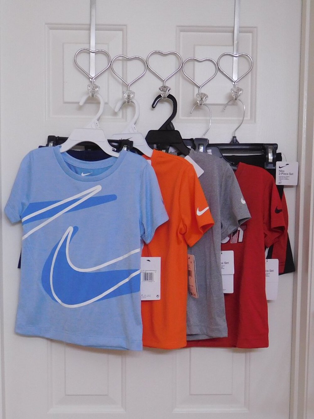 NWT 4 Nike 2pc Outfits Shirt & Shorts Set Blue Orange Red Bundle sz 4t